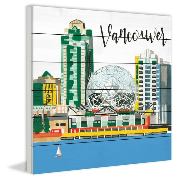 Marmont Hill "Vancouver Lakeview" by Molly Rosner Painting Print on White Wood