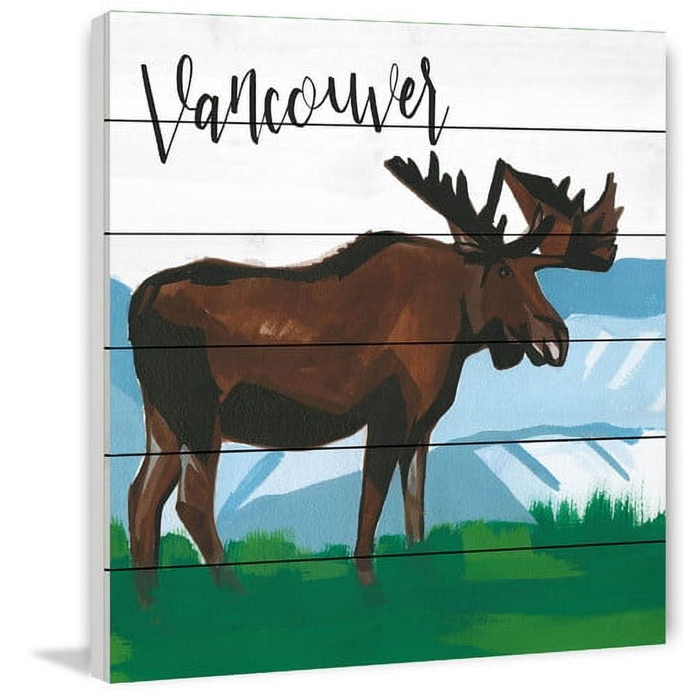Marmont Hill "Vancouver Moose" by Molly Rosner Painting Print on White Wood