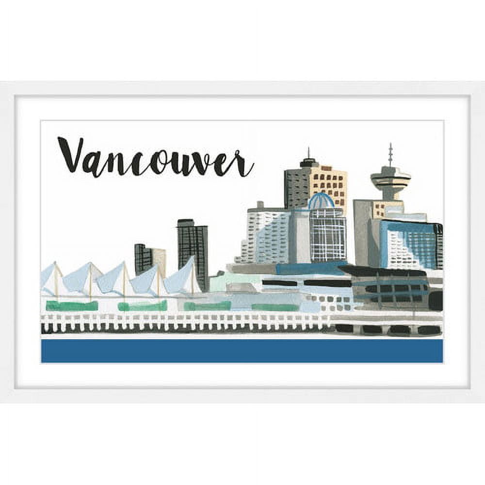 Marmont Hill "Vancouver Skyline" By Molly Rosner Framed Painting Art Print, 45.0" x 1.5"