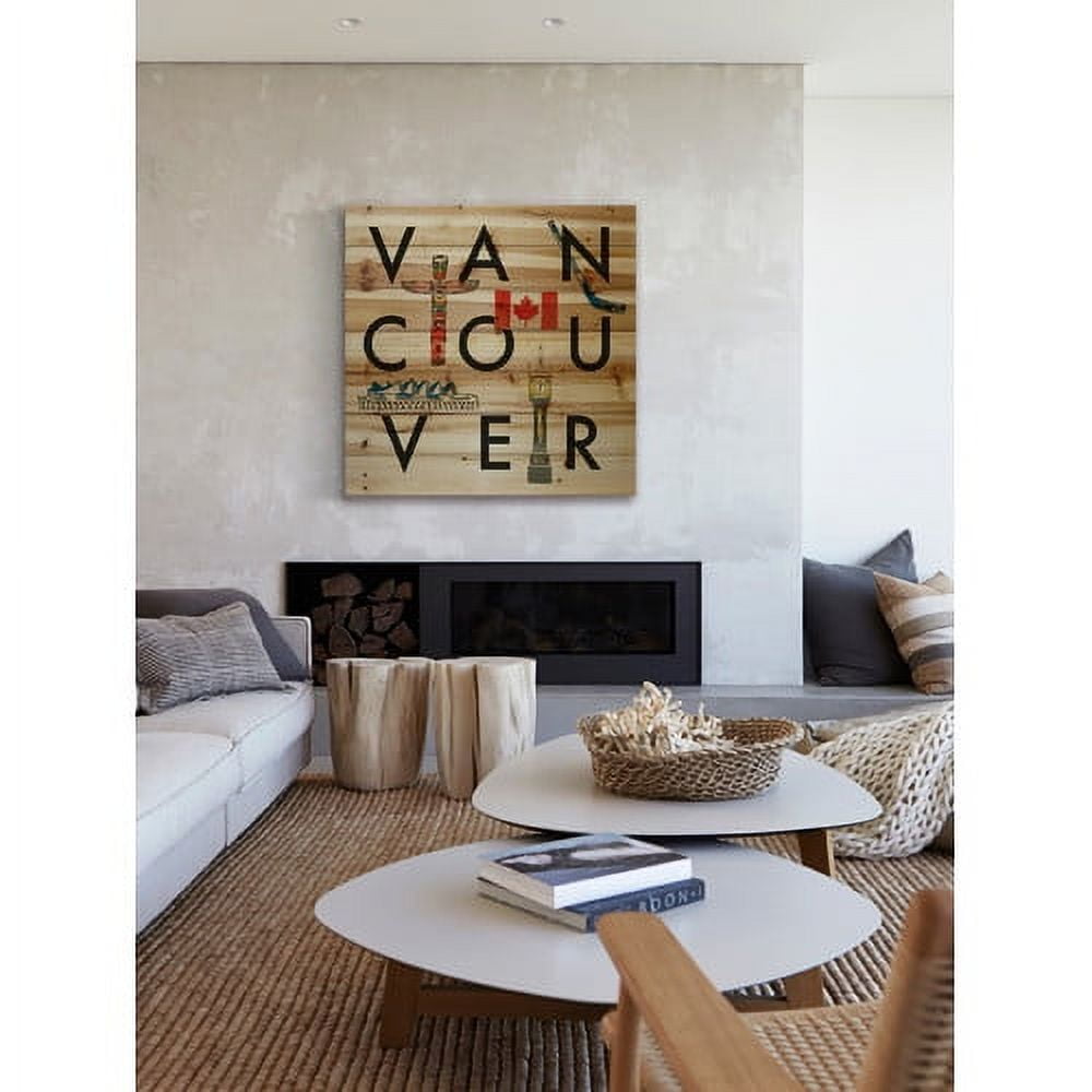 Marmont Hill "Vancouver Square" By Molly Rosner Print On Natural Pine Wood, 40.0" x 1.5"