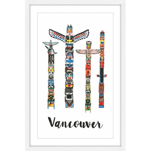 Marmont Hill "Vancouver Totems" By Molly Rosner Framed Painting Art Print, 16.0" x 1.5"