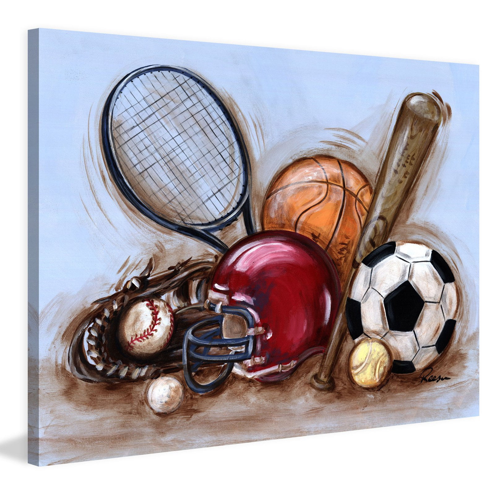 Marmont Hill "Varsity Gear" by Reesa Qualia Painting Print on Wrapped Canvas