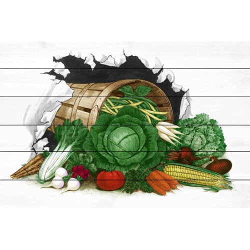 Marmont Hill "Veggies" Painting Print on White Wood