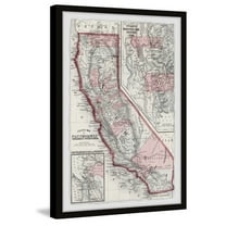 Marmont Hill Vintage Map of California Framed Wall Art