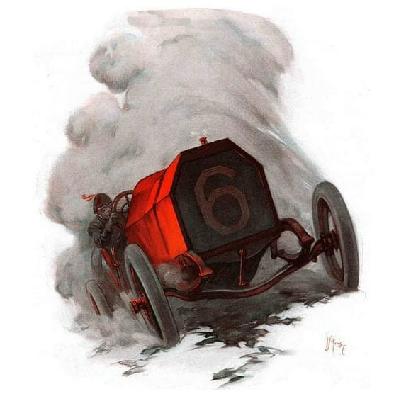 Marmont Hill "Vintage Race 6" Painting Print on Canvas