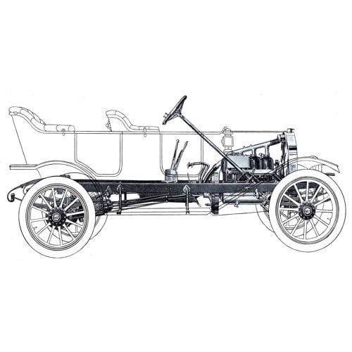 Marmont Hill Vintage Race Car Blueprint 1 Graphic Art on Wrapped Canvas