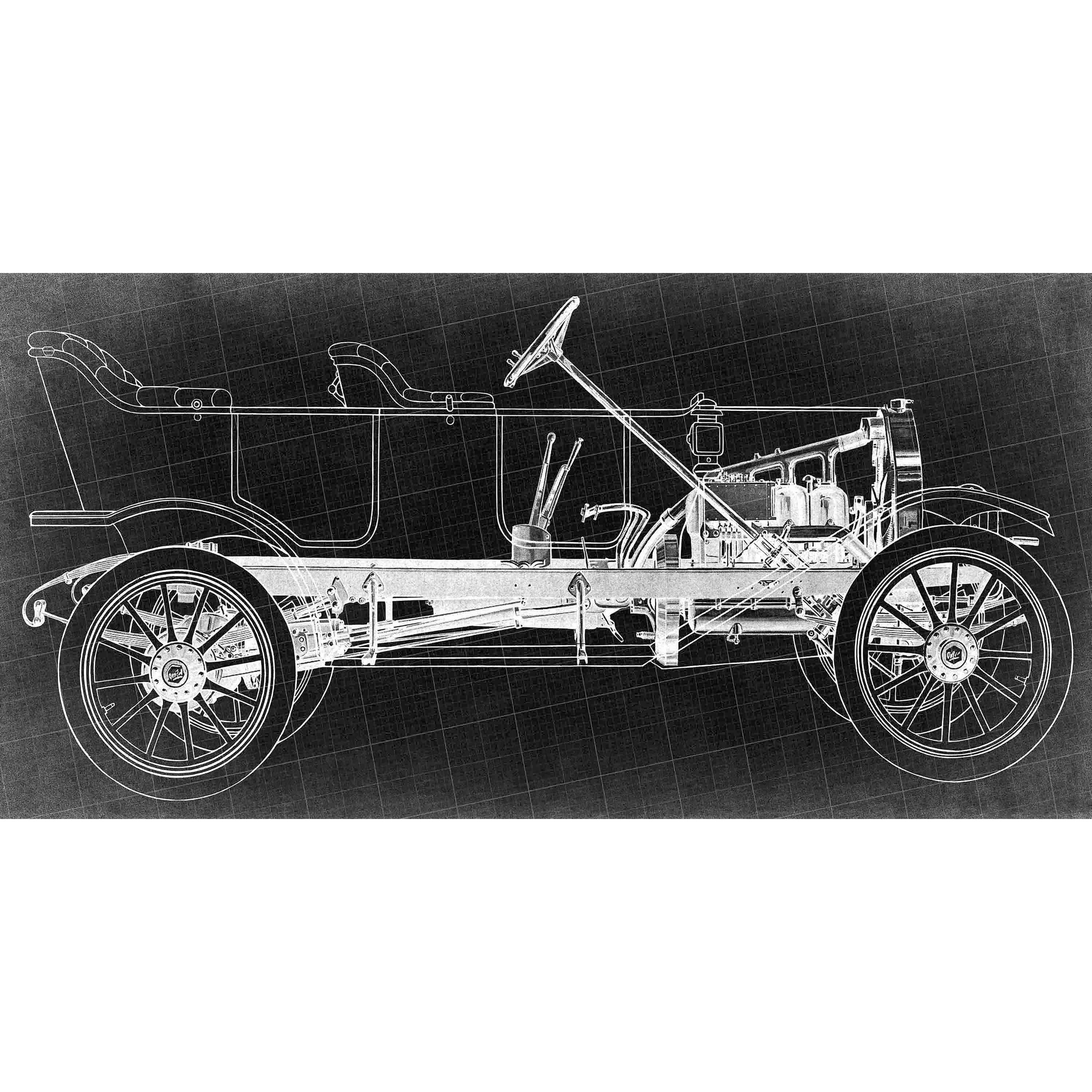 Marmont Hill Inc Marmont Hill - Vintage Race Car Blueprint 2 Painting Print on Canvas - Multi-color