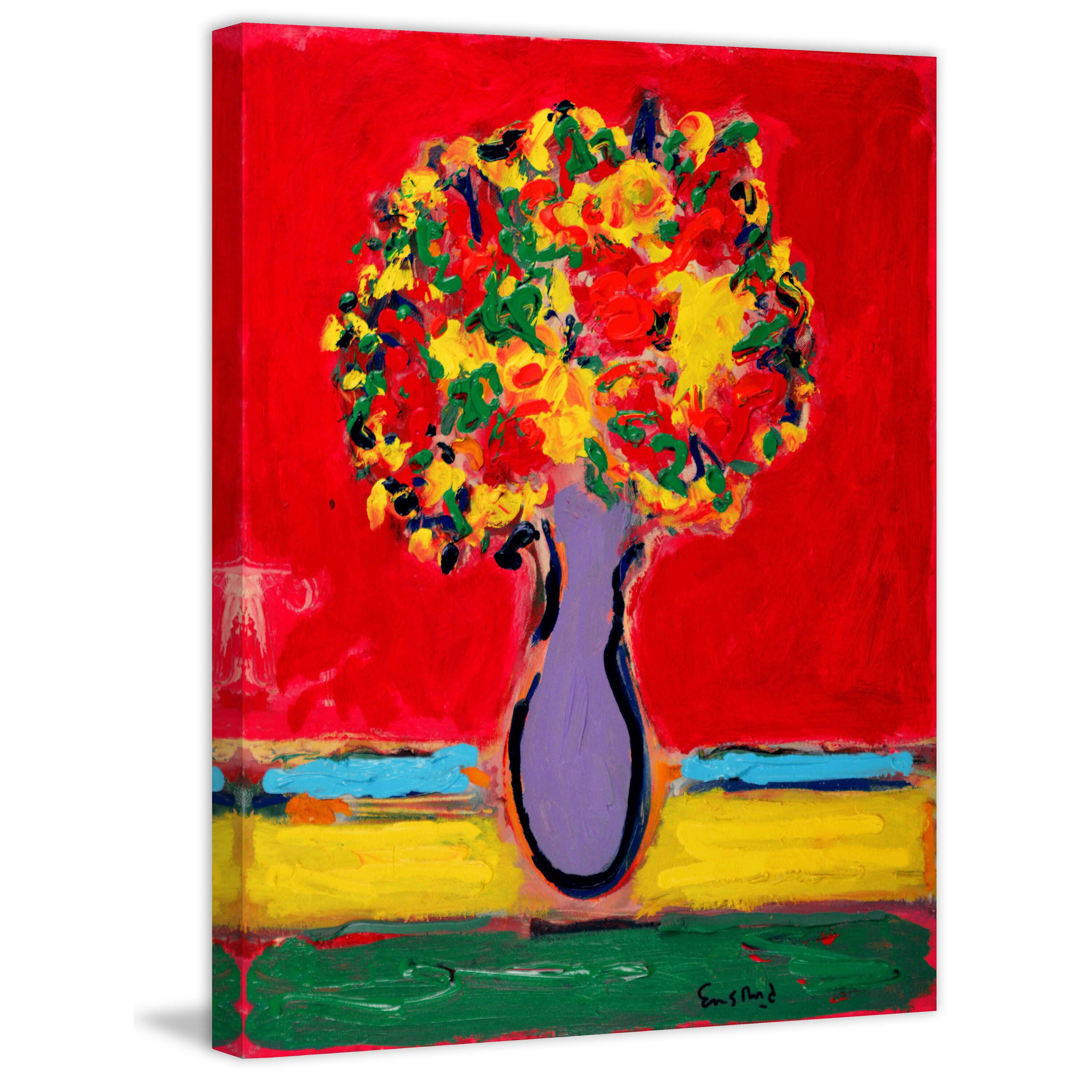 Marmont Hill "Violet Vase" by Wayne Ensrud Painting Print on Canvas
