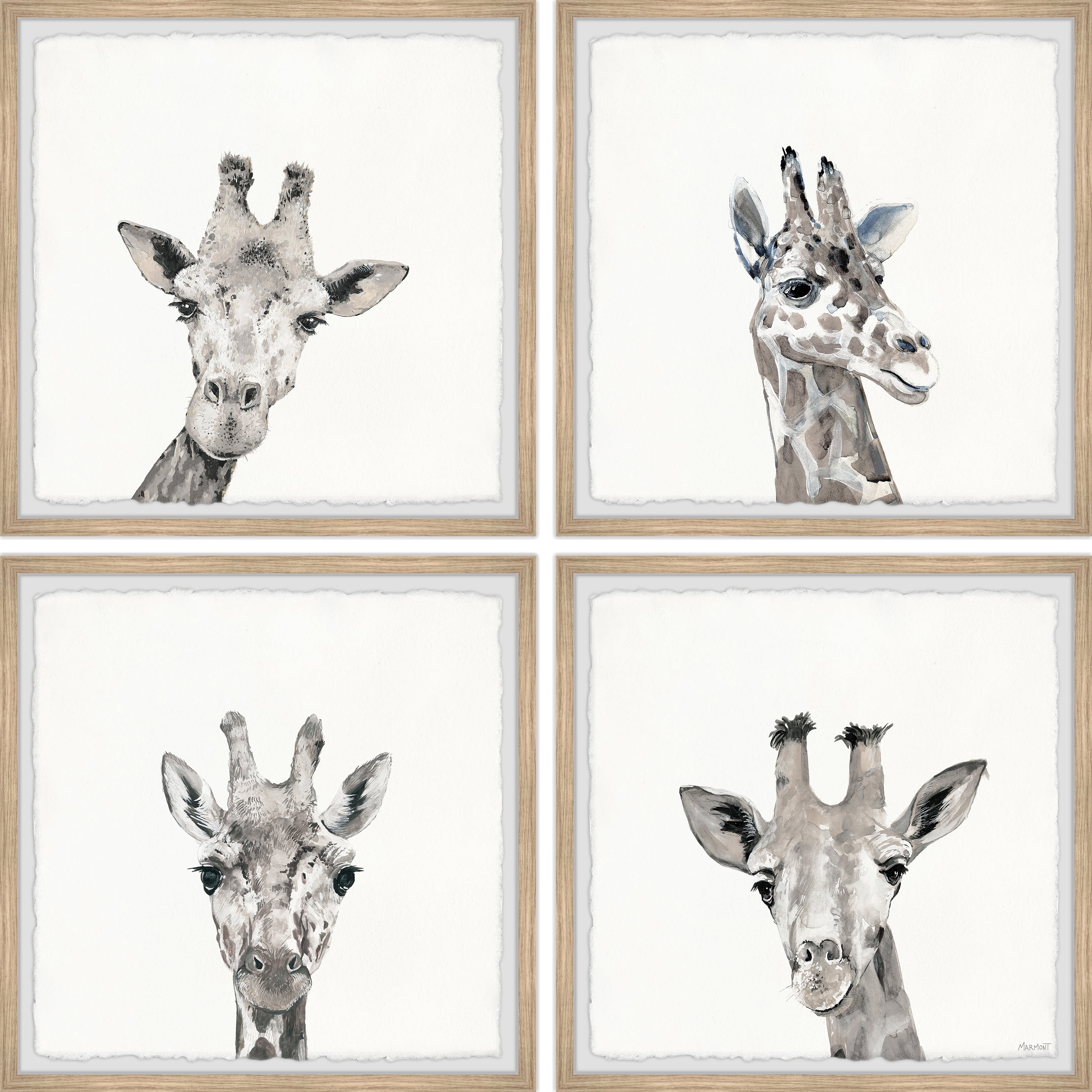 Marmont Hill Wacky Giraffe Quadriptych