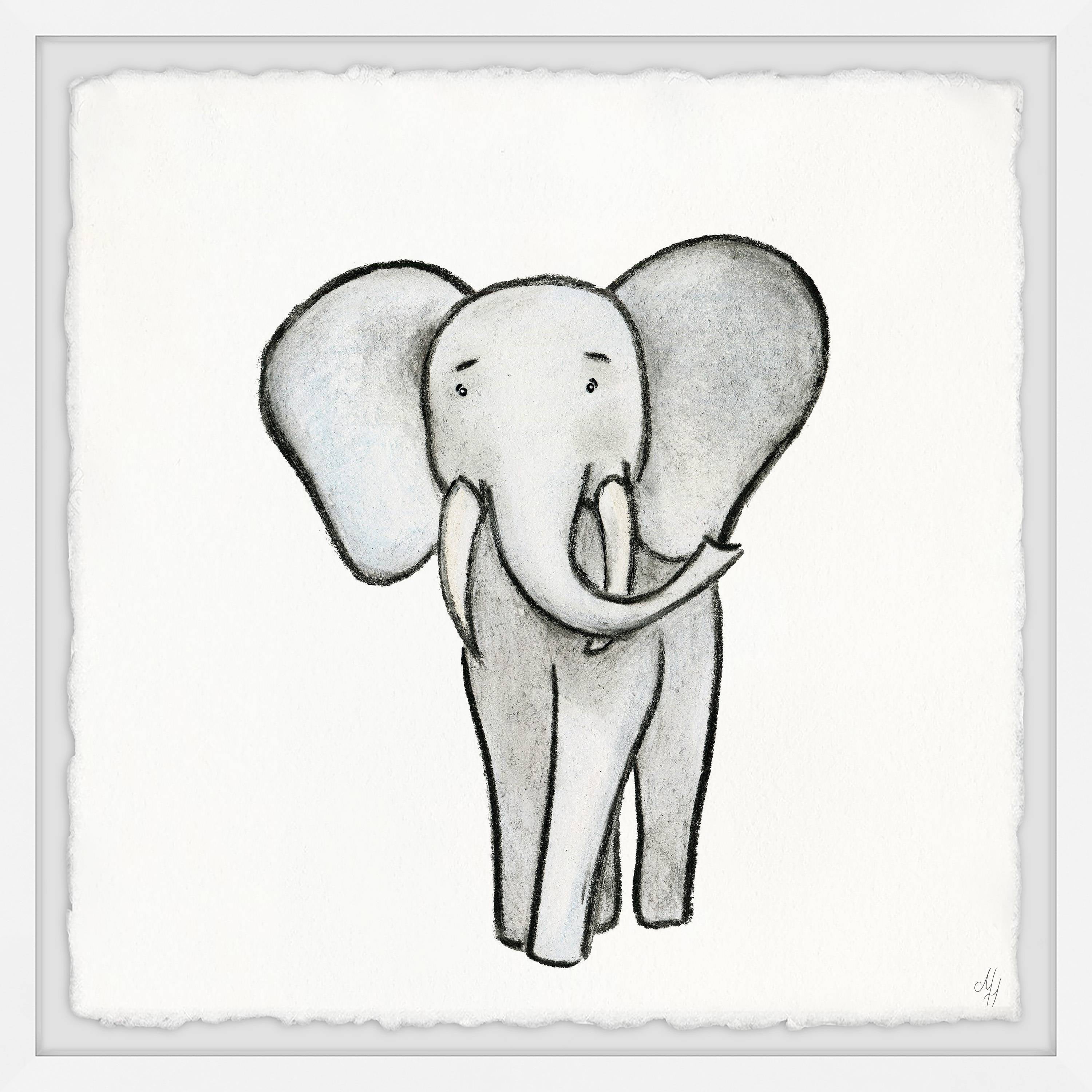 Marmont Hill Walking Elephant Framed Wall Art