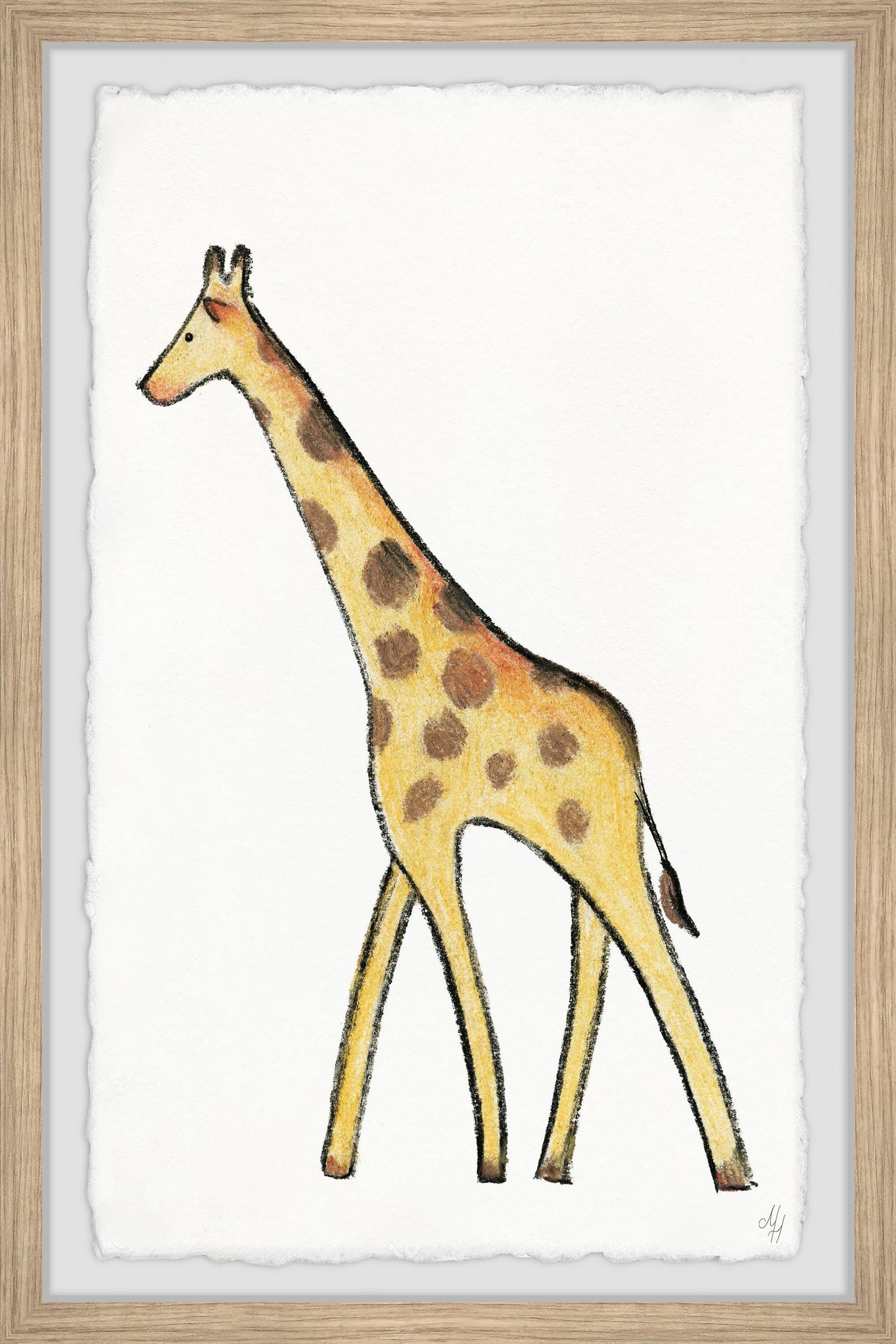 Marmont Hill Walking Giraffe Framed Wall Art