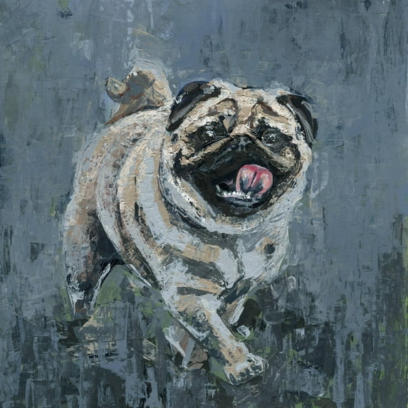 Marmont Hill Walking Pug Canvas Wall Art