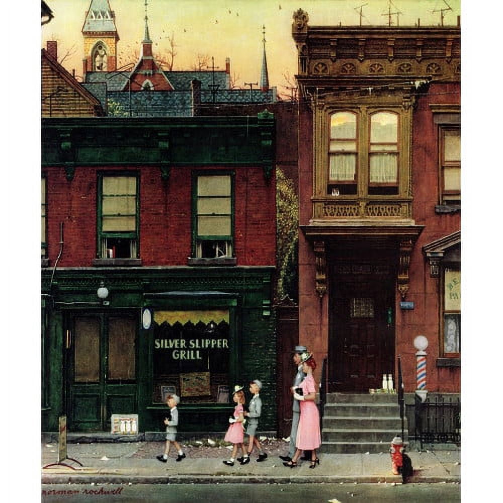 Marmont Hill "Walking to Church" by Norman Rockwell Painting Print on Canvas