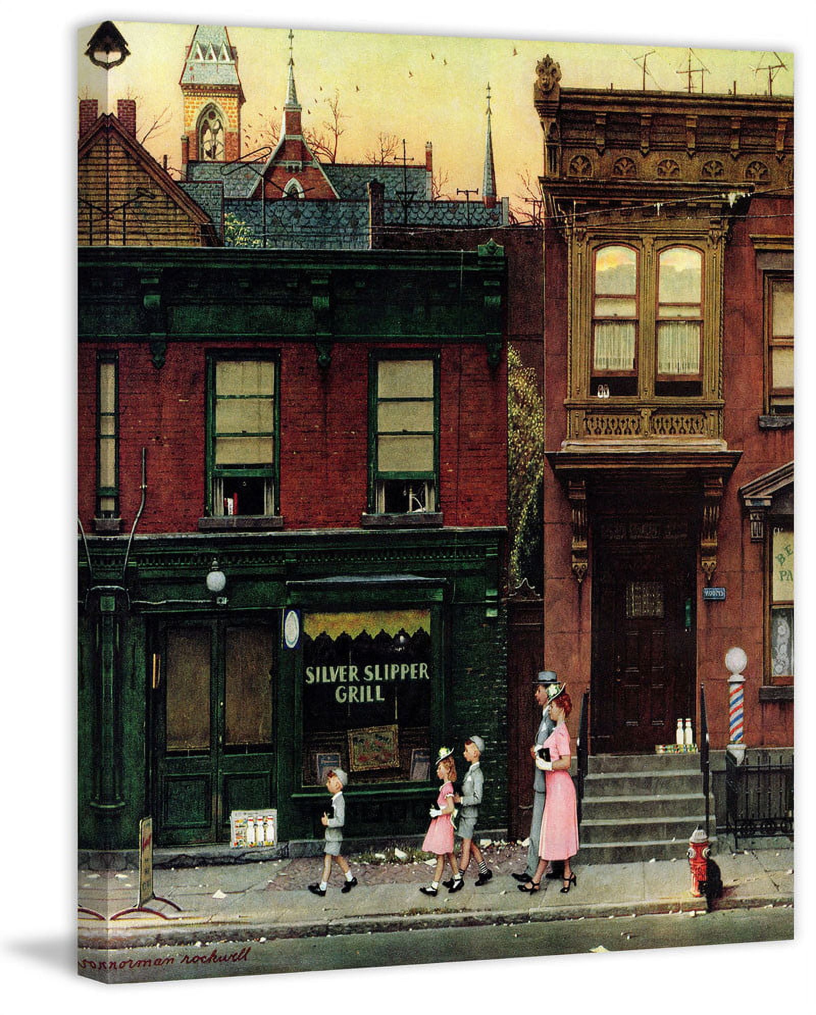 Marmont Hill "Walking to Church" by Norman Rockwell Painting Print on Canvas