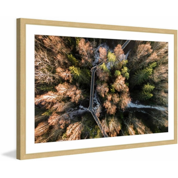 Marmont Hill "Walkway Through Trees" By Karolis Janulis Framed Painting Art Print, 18.0" x 1.5"