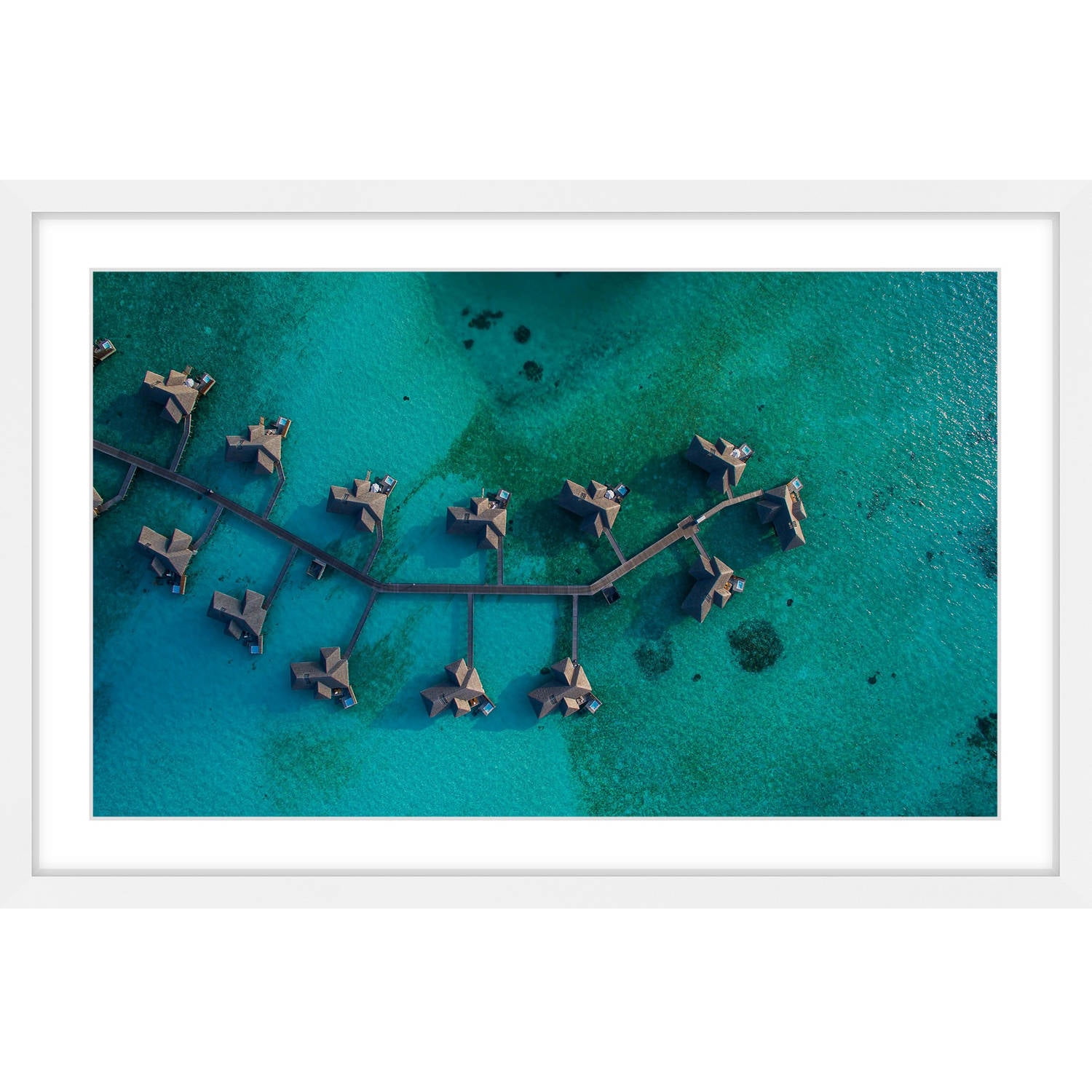 Marmont Hill "Water Huts" by Hassan Ishan Framed Painting Print