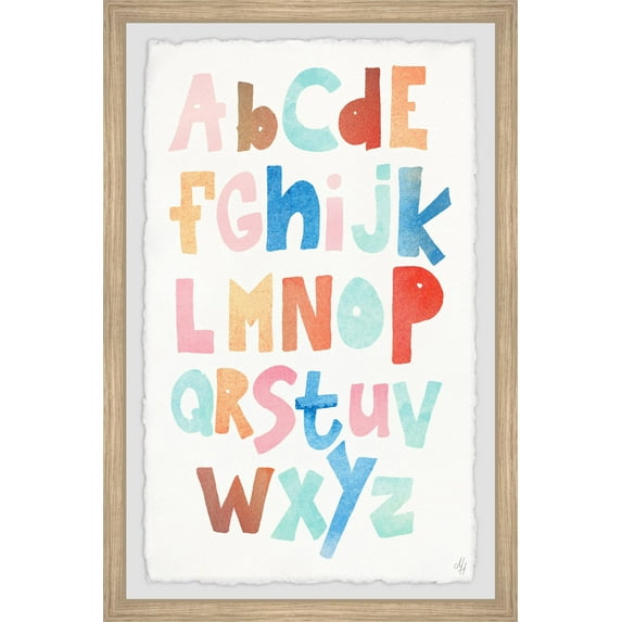 Marmont Hill Watercolor Alphabet Framed Wall Art, 16" x 1.5"