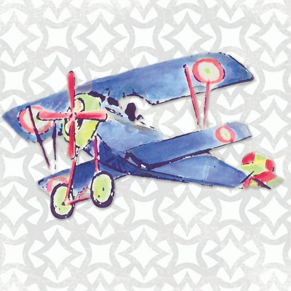 Marmont Hill "Watercolor Biplane" by Reesa Qualia Painting Print on Wrapped Canvas