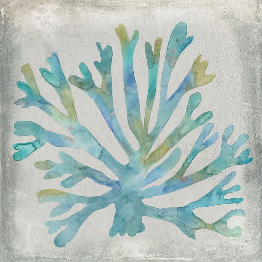 Large Multicolor Watercolor Coral Print on Canvas