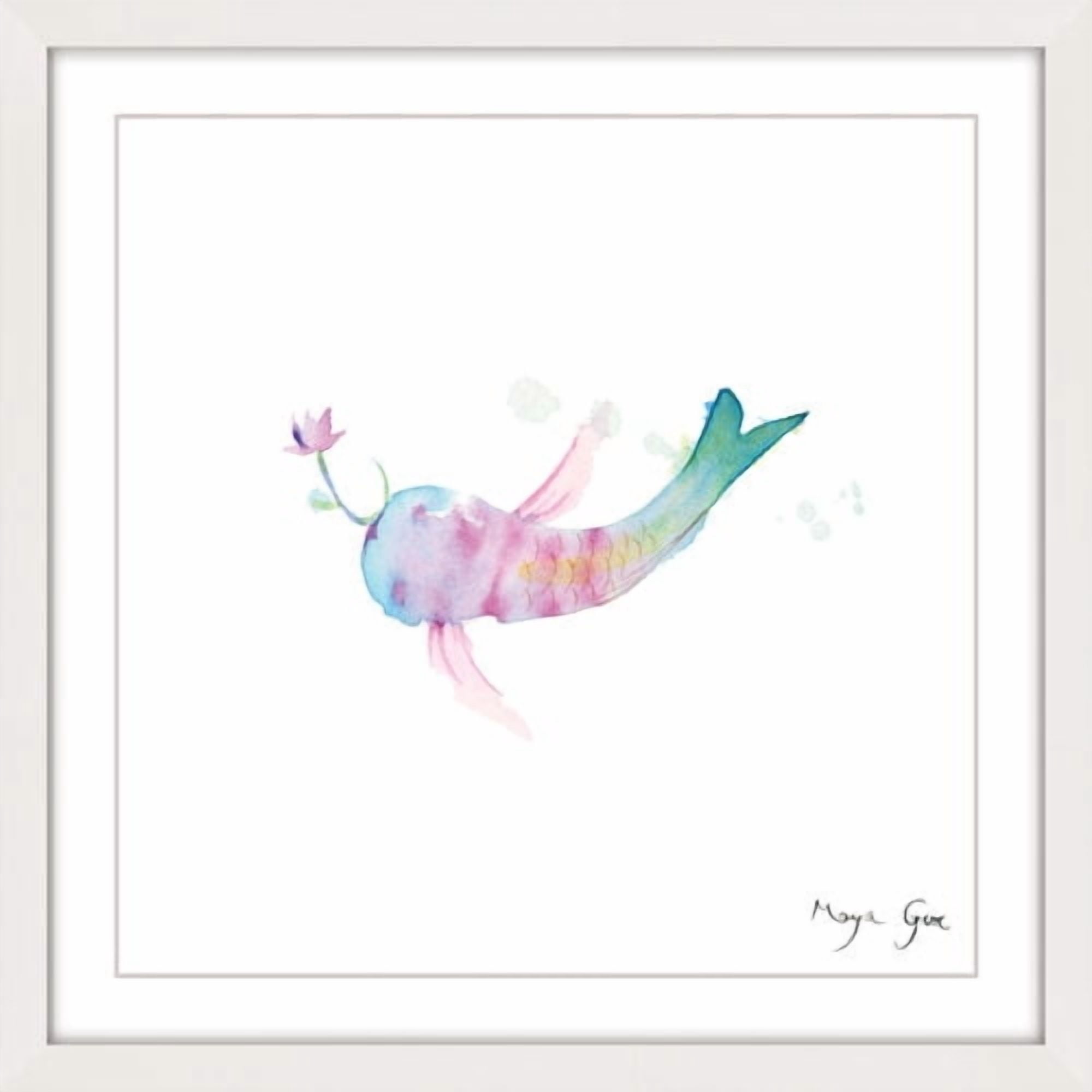 Marmont Hill "Watercolor Fish" by Maya Gur Framed Painting Print