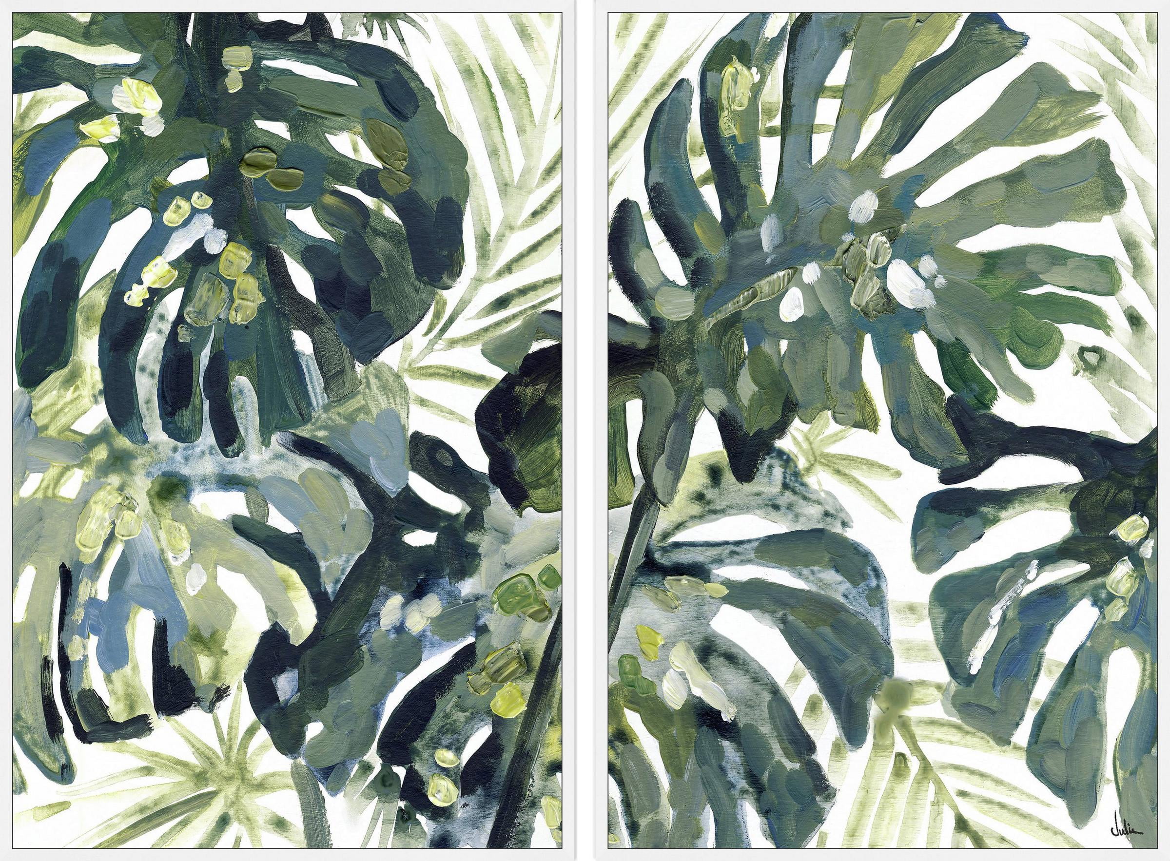 Large Watercolor Leaf Print on Canvas Artwork