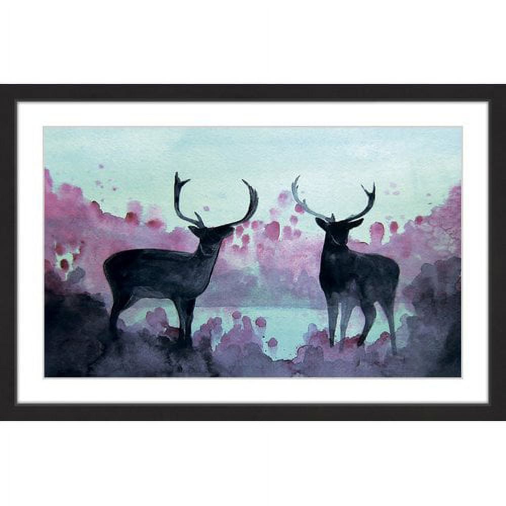 Marmont Hill "Watercolor Moose" by Christine Lindstrom Framed Painting Print