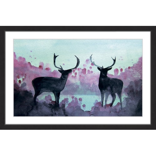 Marmont Hill "Watercolor Moose" by Christine Lindstrom Framed Painting Print