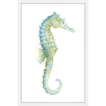 Marmont Hill "Watercolor Seahorse I" Framed Painting Print