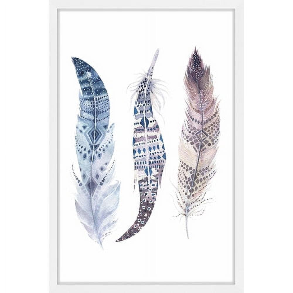 Marmont Hill "Wavy Feathers" by Shayna Pitch Framed Painting Print