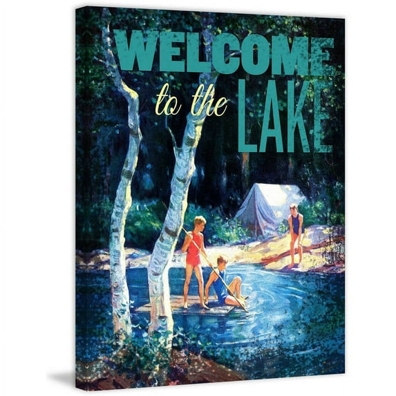 Marmont Hill - "Welcome to Lake" Painting Print on Wrapped Canvas
