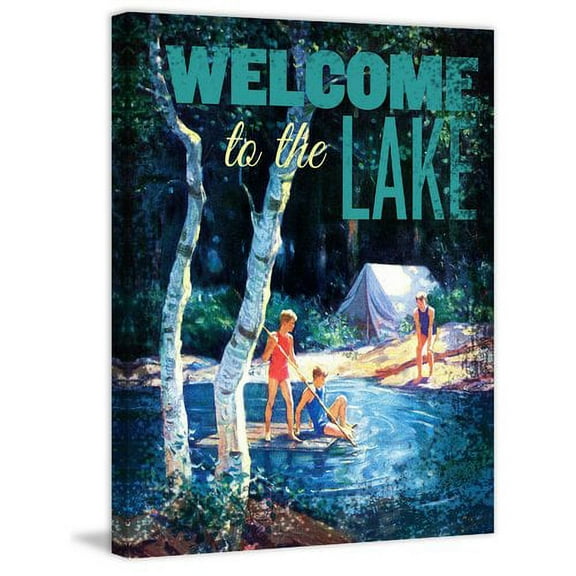 Marmont Hill - "Welcome to Lake" Painting Print on Wrapped Canvas