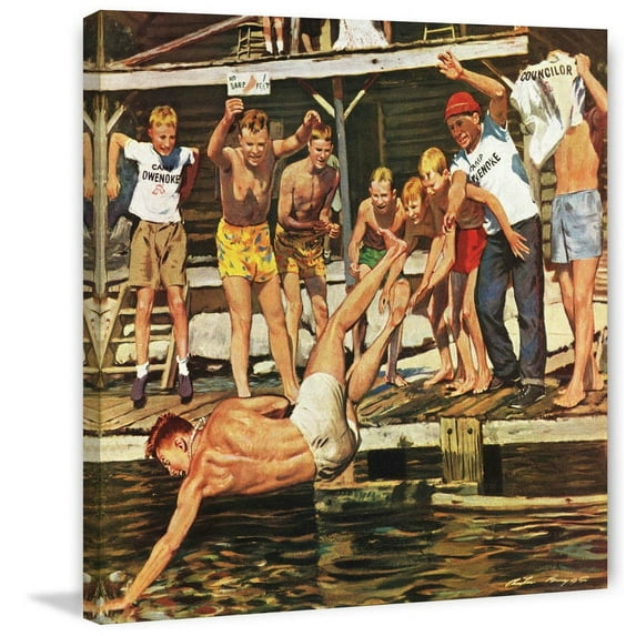 Marmont Hill "Wet Camp Counselor" by Austin Briggs Painting Print on Canvas