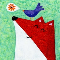 Marmont Hill - "What Does the Fox Sing" by Janet Nelson Painting Print on Wrapped Canvas
