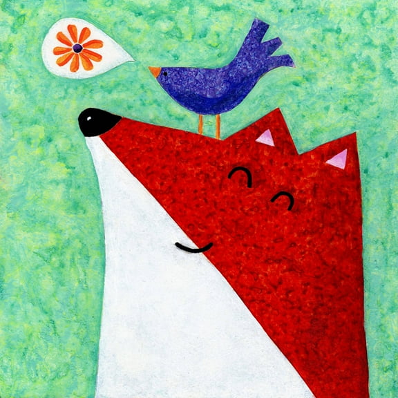 Marmont Hill - "What Does the Fox Sing" by Janet Nelson Painting Print on Wrapped Canvas