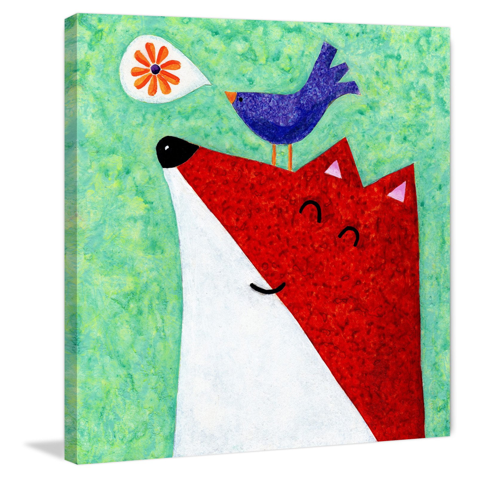 Marmont Hill - "What Does the Fox Sing" by Janet Nelson Painting Print on Wrapped Canvas