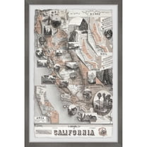Marmont Hill When in Cali Framed Wall Art, 1.50" x 8.00"