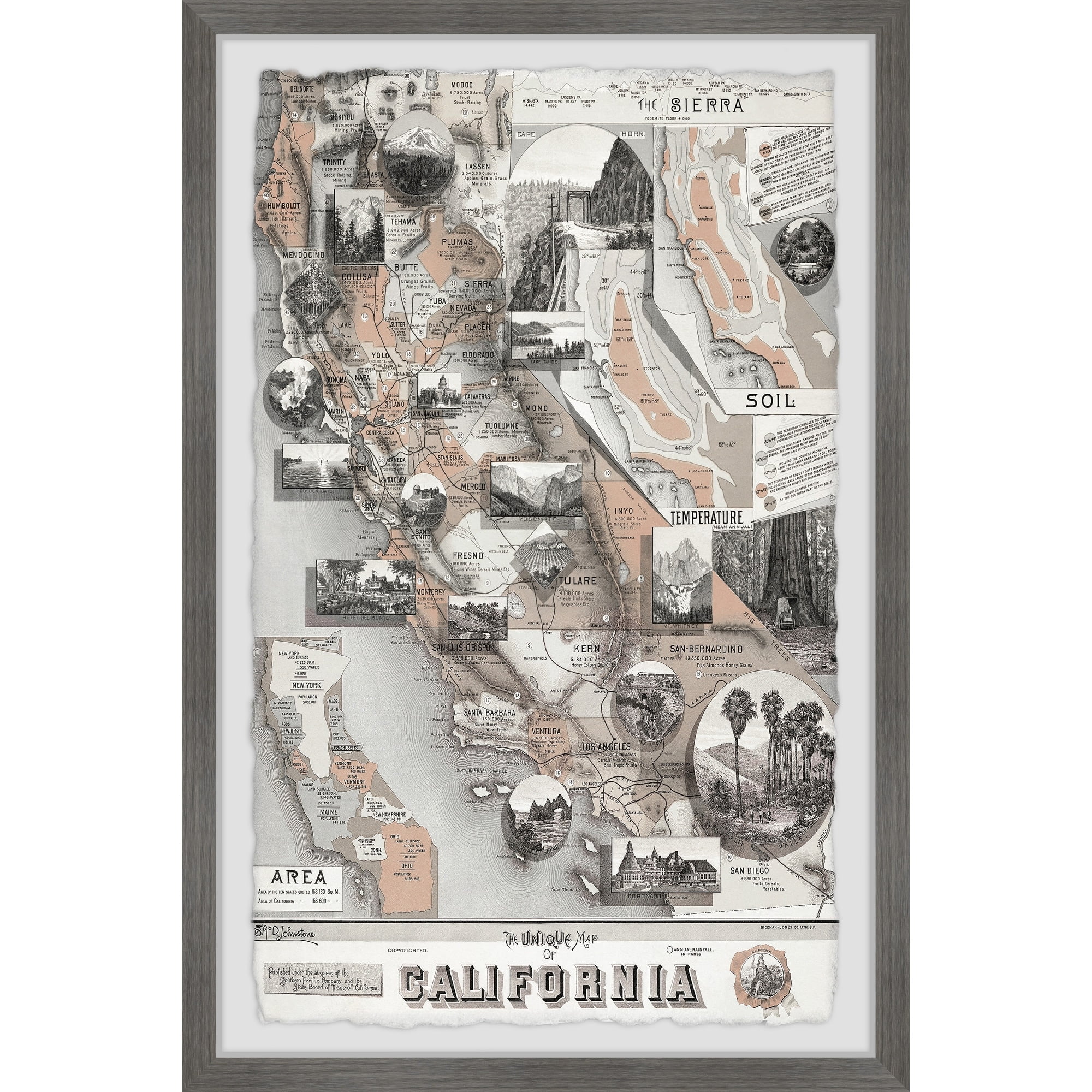 Marmont Hill When in Cali Framed Wall Art, 16" x 24"