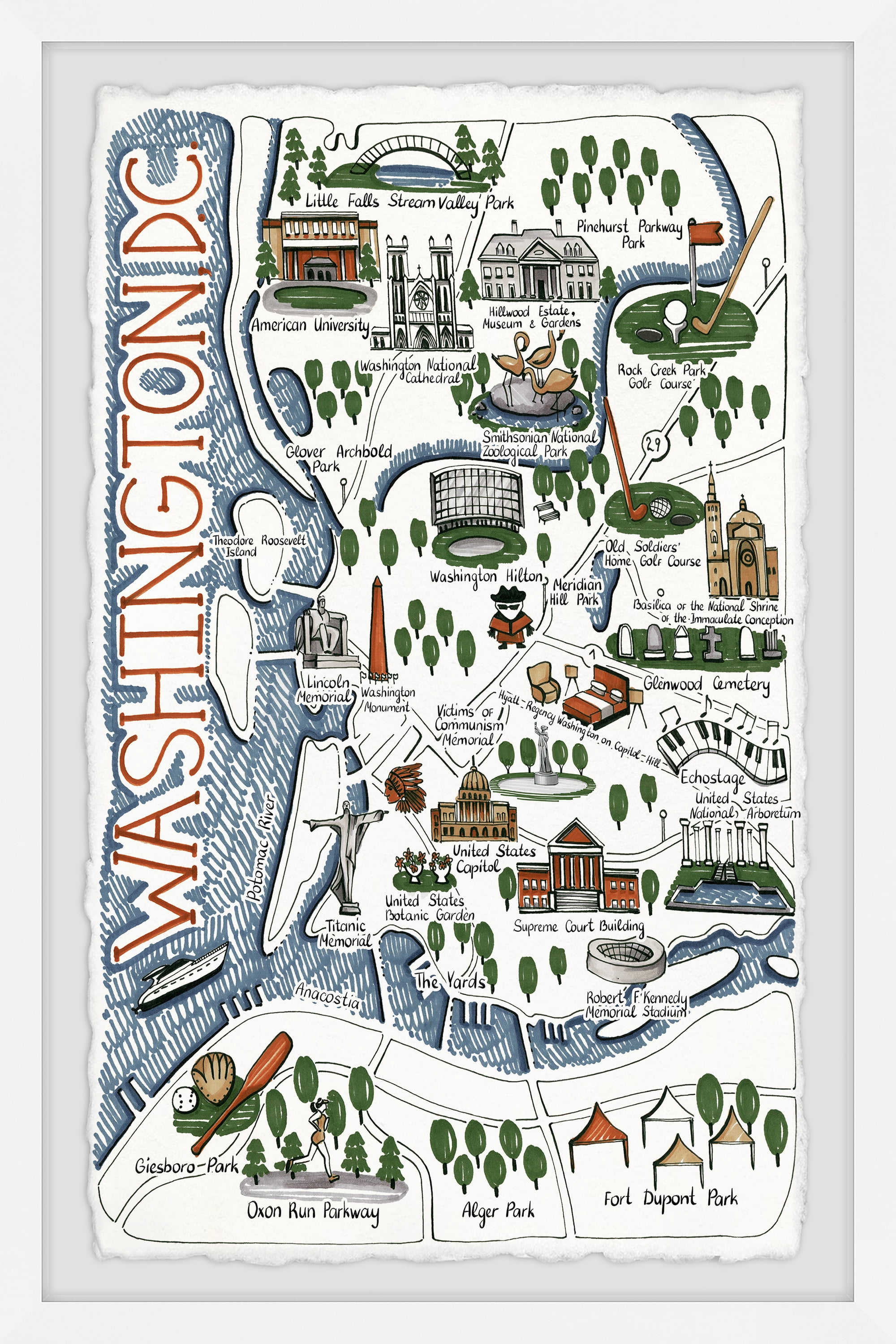Marmont Hill When in Washington III Framed Wall Art, 16" x 24"