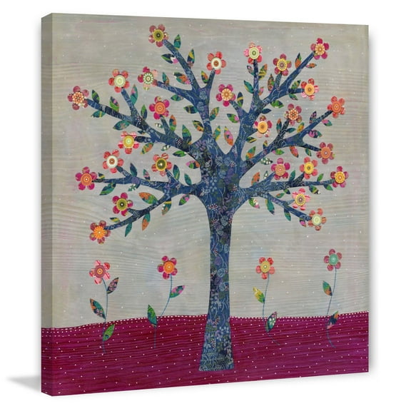 Marmont Hill "Whimsical Flower Tree" by Sascalia Painting Print on Wrapped Canvas