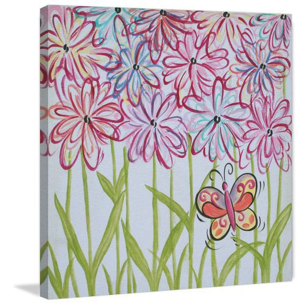 Marmont Hill "Whimsy Flowers" by Reesa Qualia Painting Print on Wrapped Canvas