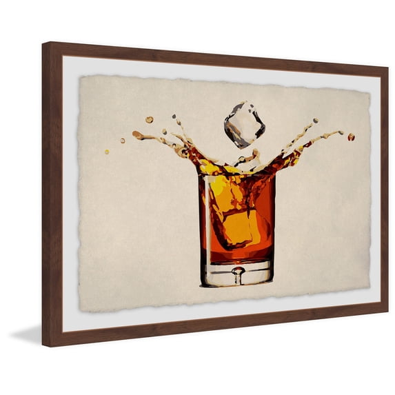 Marmont Hill Whiskey Splash Framed Painting Print