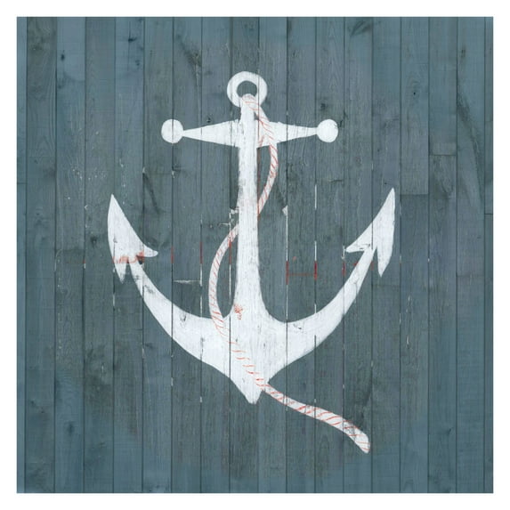 Marmont Hill "White Anchor" Painting Print on Wrapped Canvas