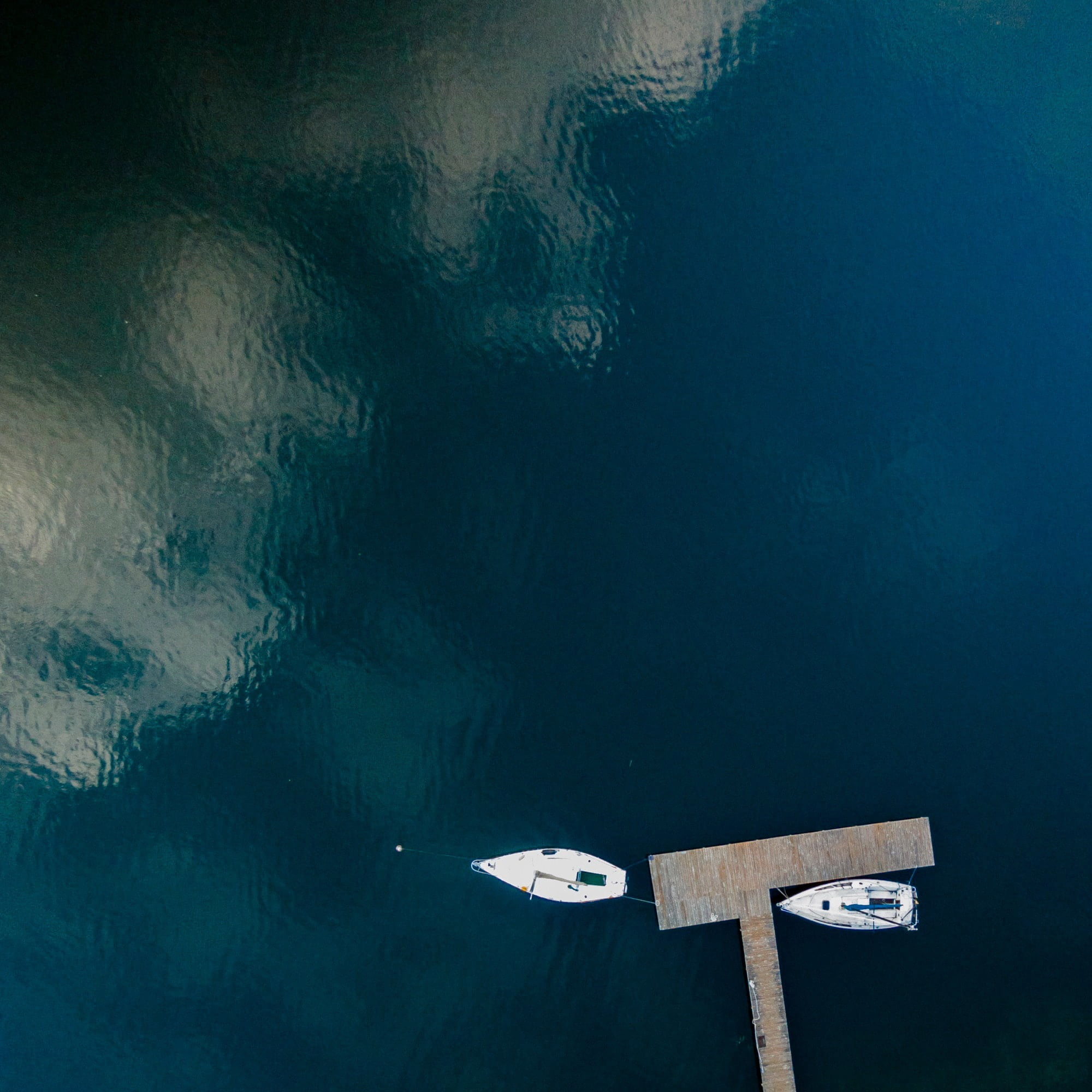 Marmont Hill "White Boats Calm Lake" by Karolis Janulis Painting Print on Wrapped Canvas