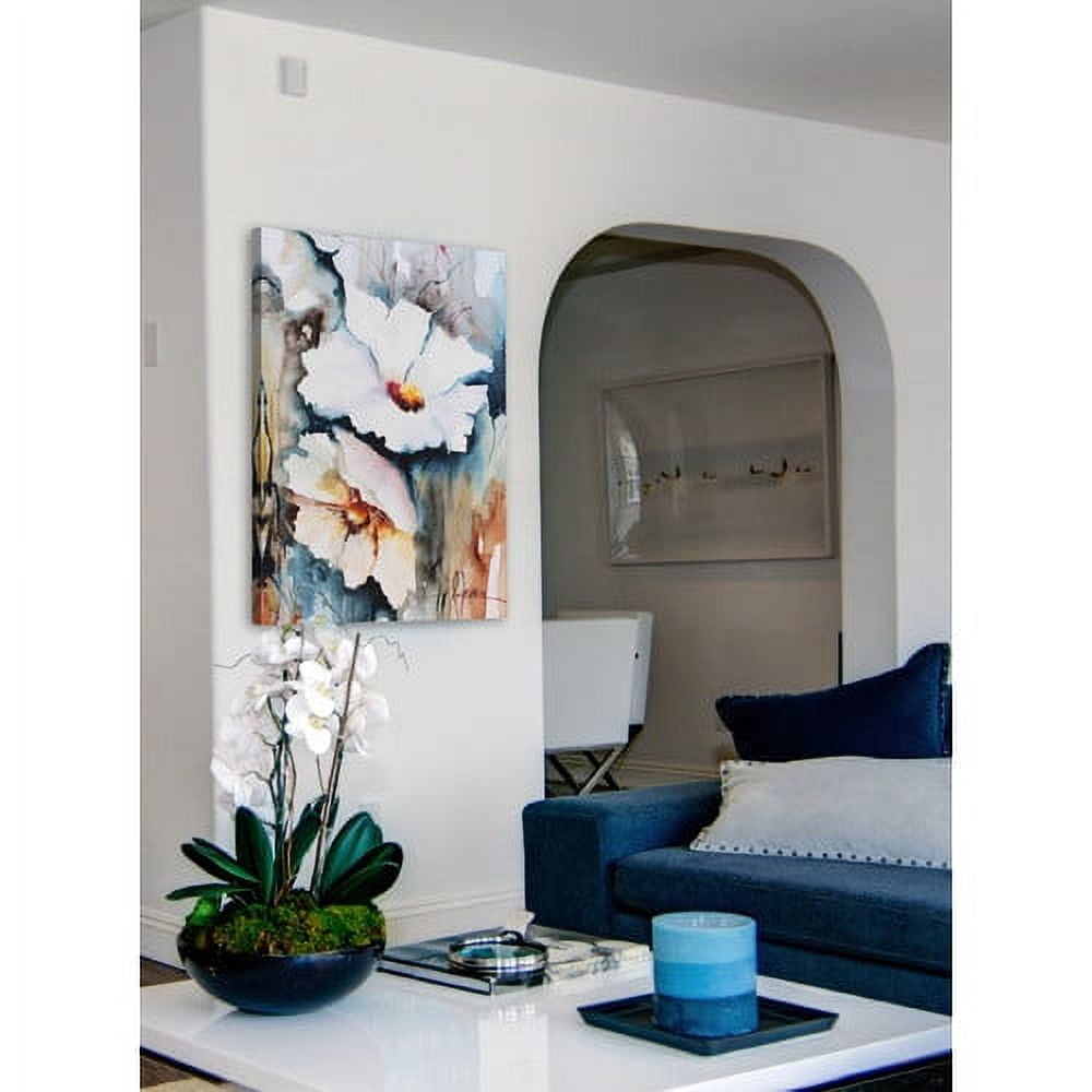 Marmont Hill "White Floral Spread II" Painting Print on Wrapped Canvas