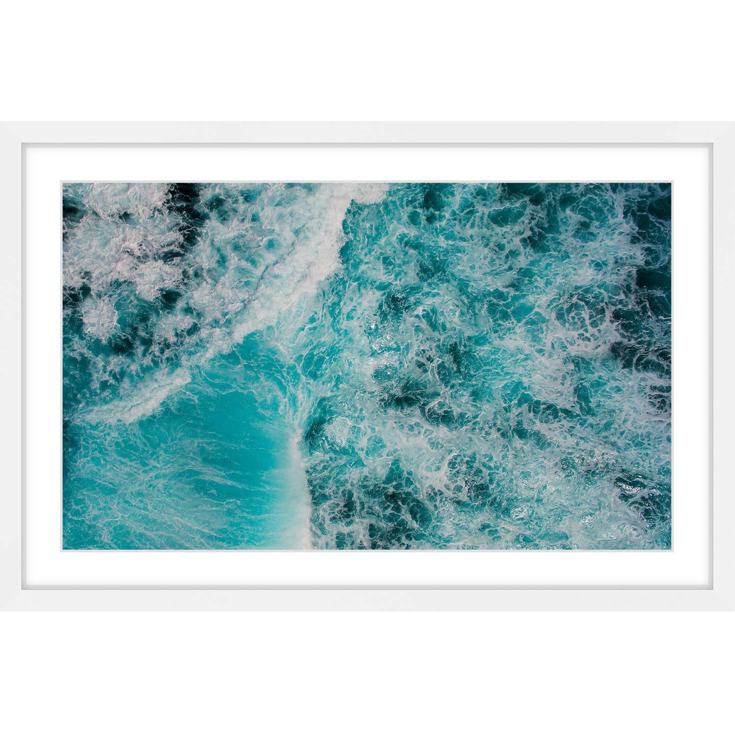 Marmont Hill "White Foamy Splashes" by Hassan Ishan Framed Painting Print