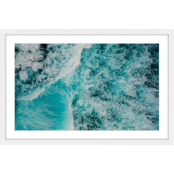 Marmont Hill "White Foamy Splashes" by Hassan Ishan Framed Painting Print