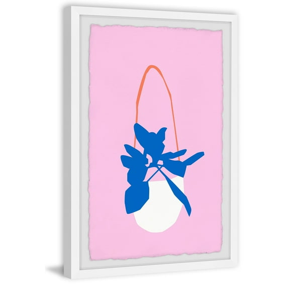 Marmont Hill White Hanging Pot Framed Painting Print