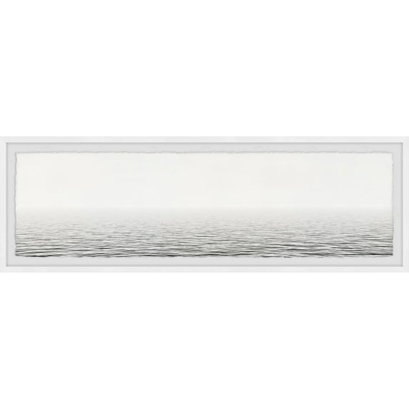 Marmont Hill White Panoramic Sea Framed Wall Art, 15" x 45"