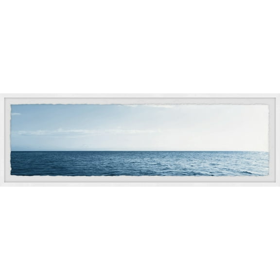 Marmont Hill Wide Blue Sea Framed Wall Art, 10" x 30"