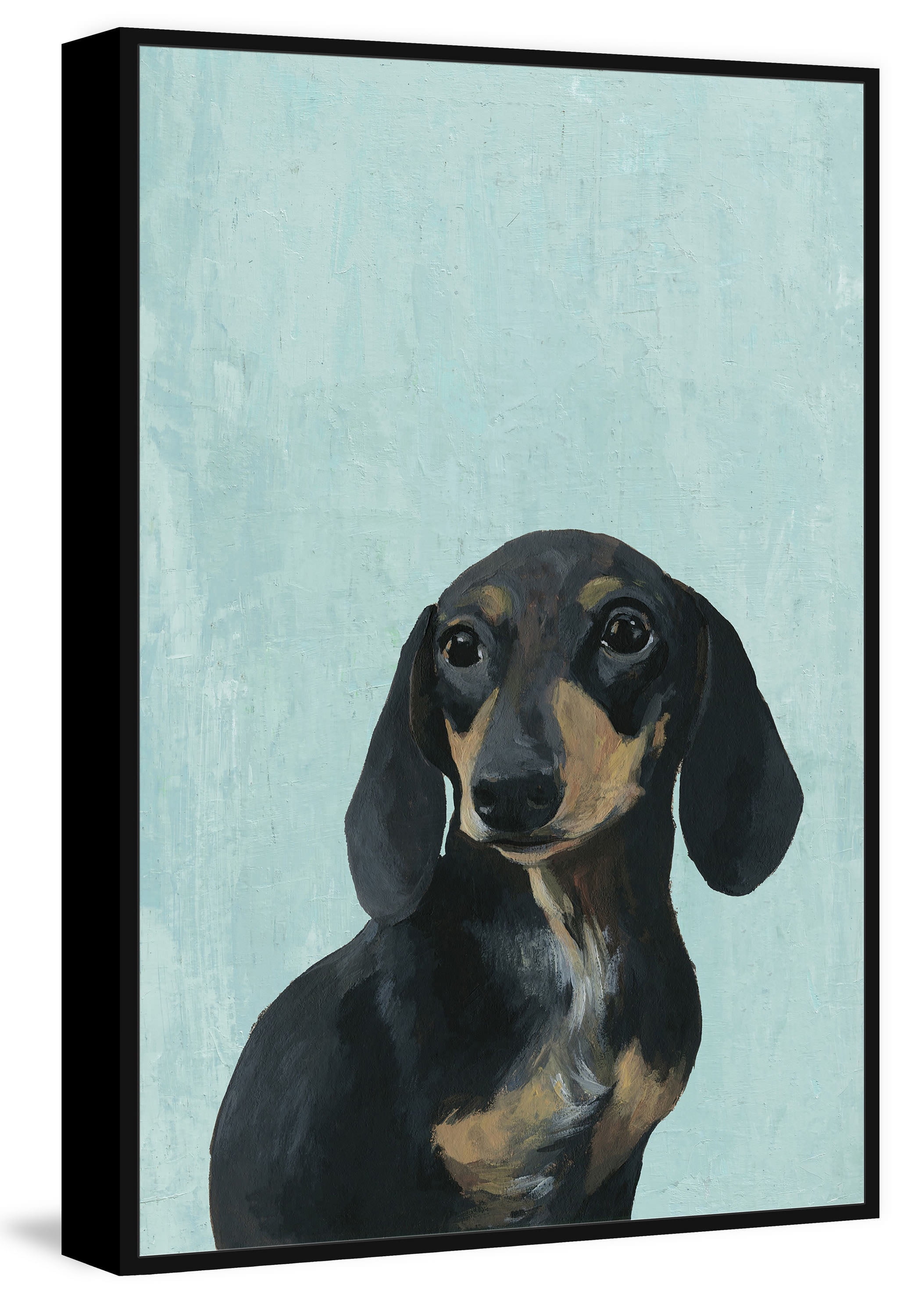 Marmont Hill "Wide Eyed Dog" Floater Framed Painting Print on Canvas